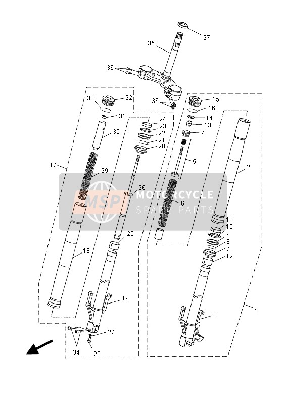 BR6F31031100, Ass.Forcella Anteriore (Dx), Yamaha, 0