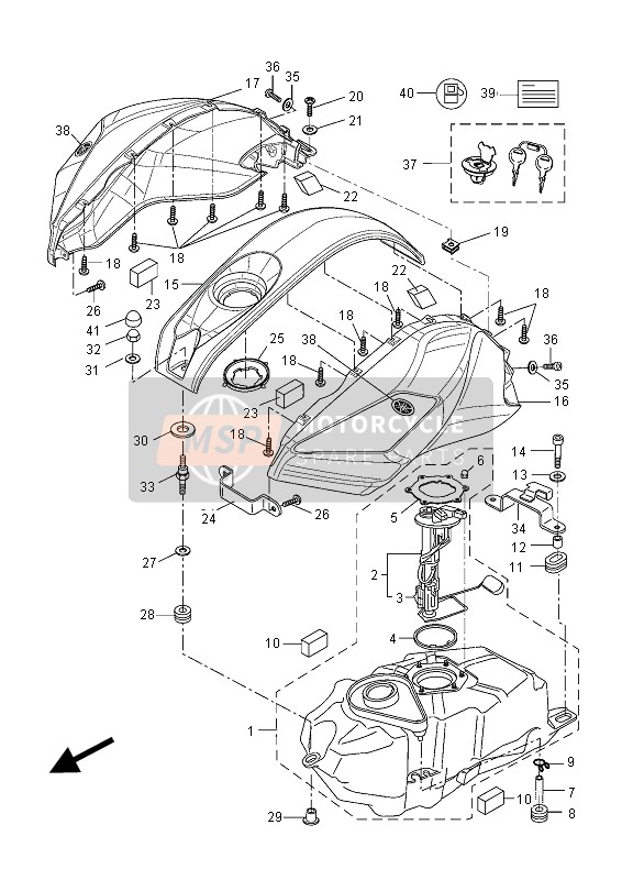 5D7F413901P8, Cache Laterale, Yamaha, 1