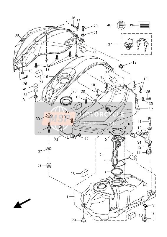 5D7F413901P8, Seitendeckel 2, Yamaha, 1