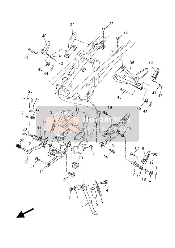 Yamaha YZF-R125 2015 STÄNDER & FUSSRASTE für ein 2015 Yamaha YZF-R125