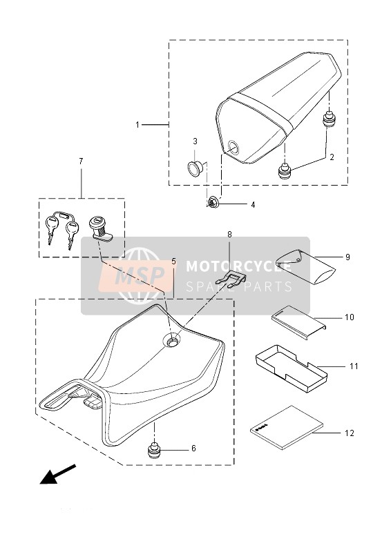 Yamaha YZF-R125A 2015 Asiento para un 2015 Yamaha YZF-R125A