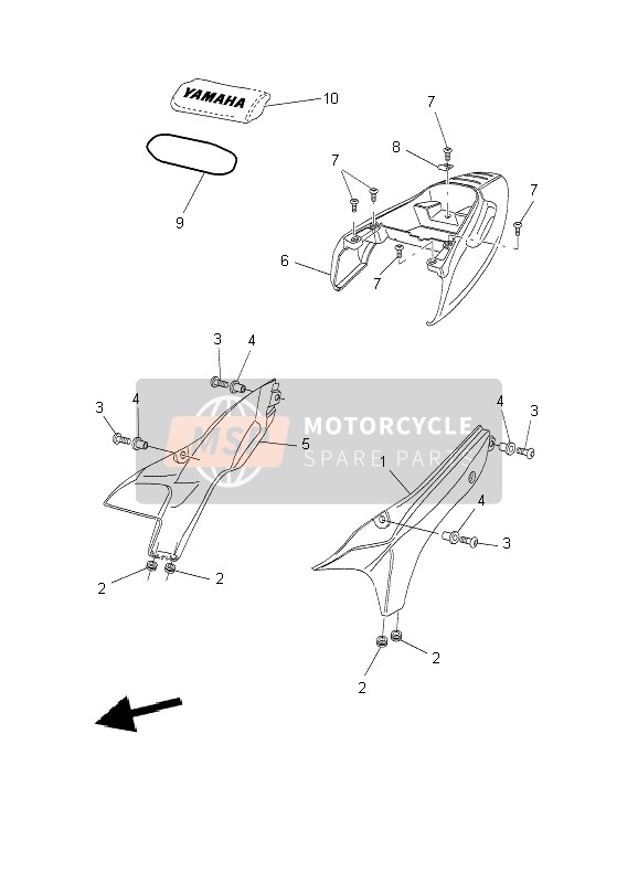 Yamaha BT1100 BULLDOG 2002 Side Cover for a 2002 Yamaha BT1100 BULLDOG