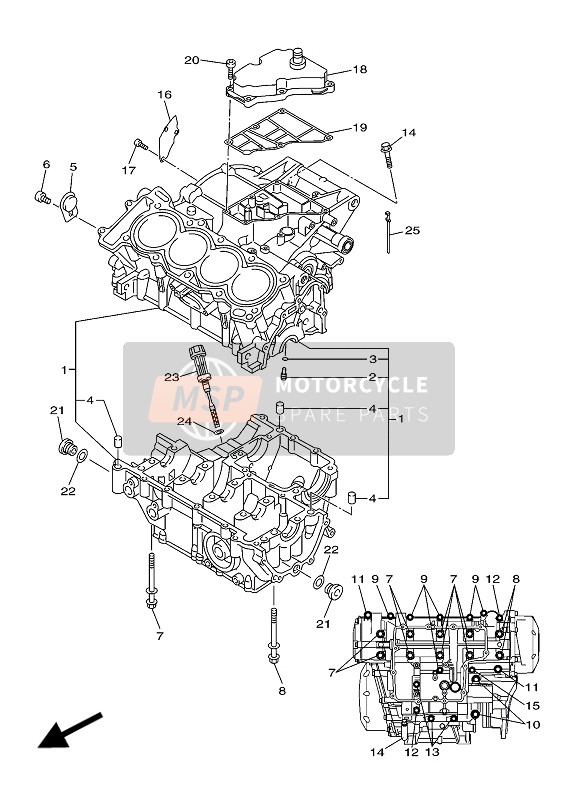 Yamaha AJS6SAP 2016 KURBELGEHÄUSE für ein 2016 Yamaha AJS6SAP