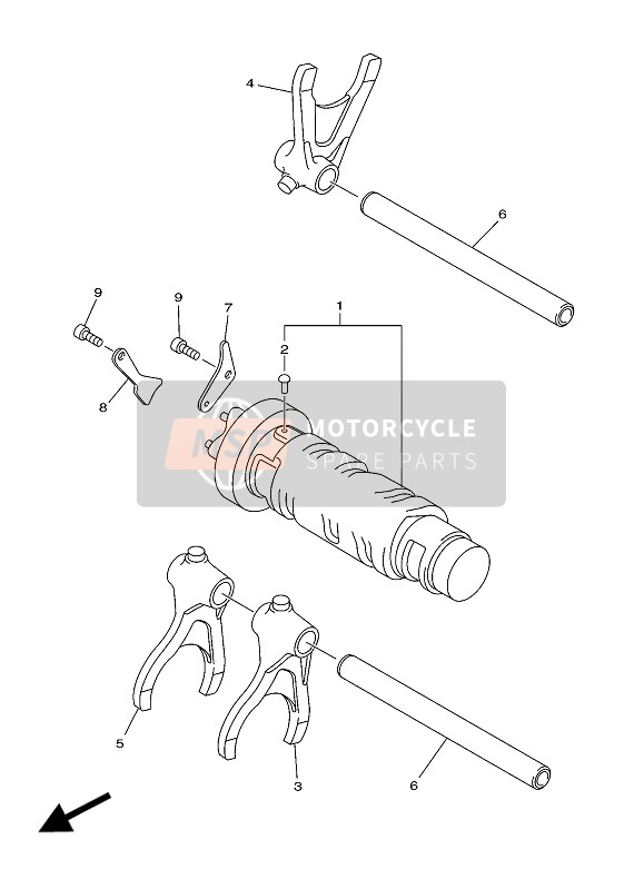 Yamaha AJS6SAP 2016 SCHALTWALZE & GABEL für ein 2016 Yamaha AJS6SAP