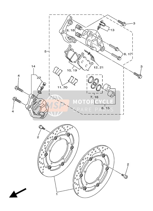 Yamaha AJS6SAP 2016 Front Brake Caliper for a 2016 Yamaha AJS6SAP