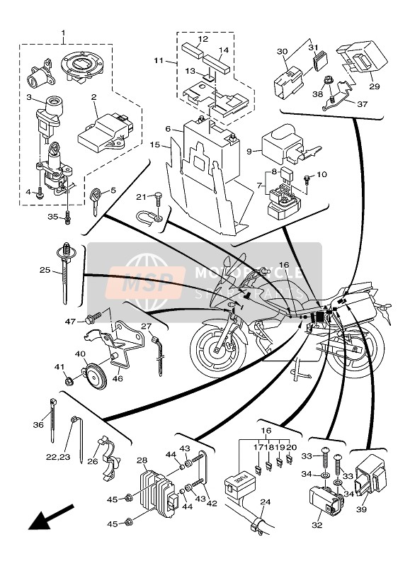 5VK819503200, Relay Assy, Yamaha, 3