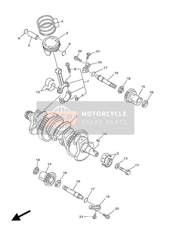 Yamaha FJR1300A 2016 Albero motore & Pistone per un 2016 Yamaha FJR1300A