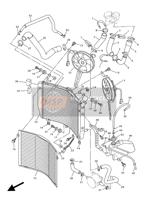 Yamaha FJR1300A 2016 KÜHLER & SCHLAUCH für ein 2016 Yamaha FJR1300A