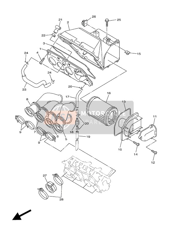 Yamaha FJR1300A 2016 Inlaat voor een 2016 Yamaha FJR1300A