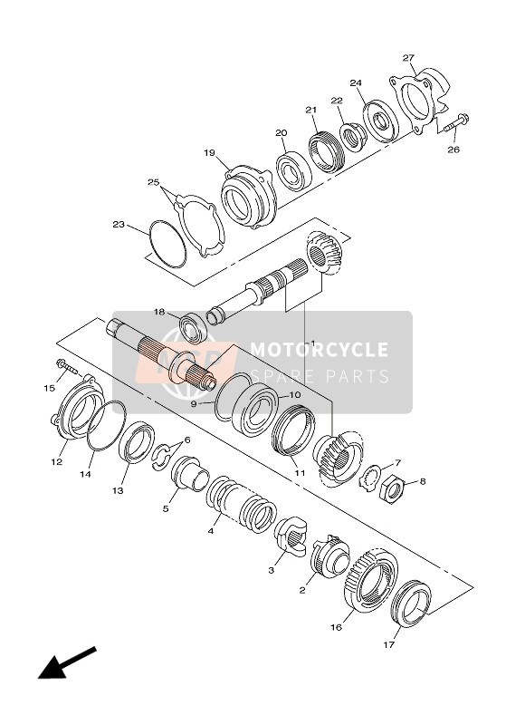 Yamaha FJR1300A 2016 Middle Drive Gear for a 2016 Yamaha FJR1300A