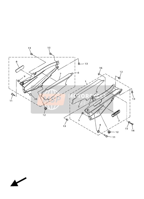 3P6Y217200P0, Fianchetto Dx, Yamaha, 0