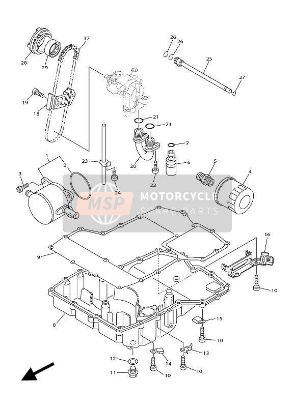 Yamaha FJR1300AE 2016 Enfriador de aceite para un 2016 Yamaha FJR1300AE