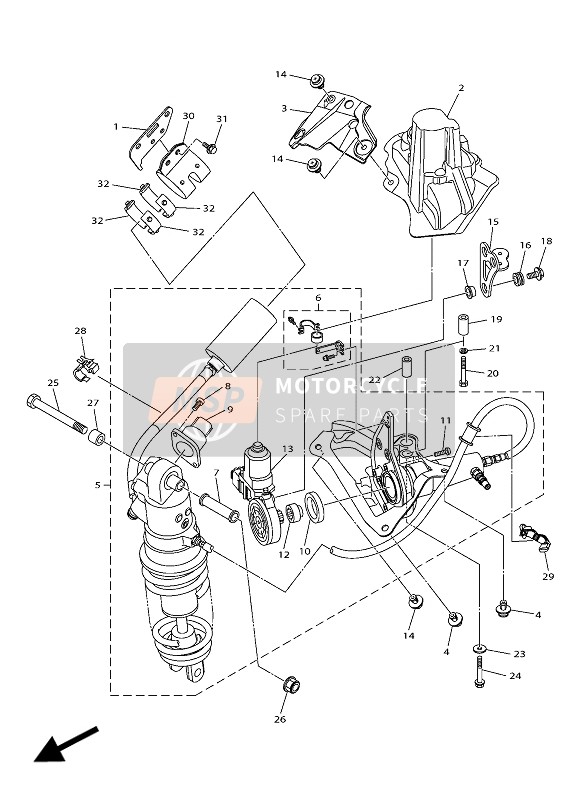 Yamaha FJR1300AE 2016 AUFHÄNGUNG HINTEN für ein 2016 Yamaha FJR1300AE