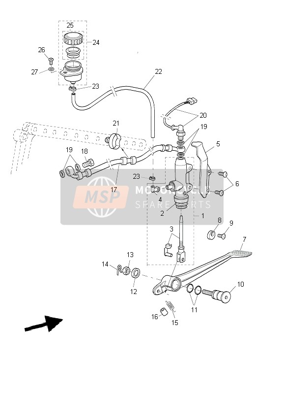 5JNF72300000, Rod Brake Assy., Yamaha, 1