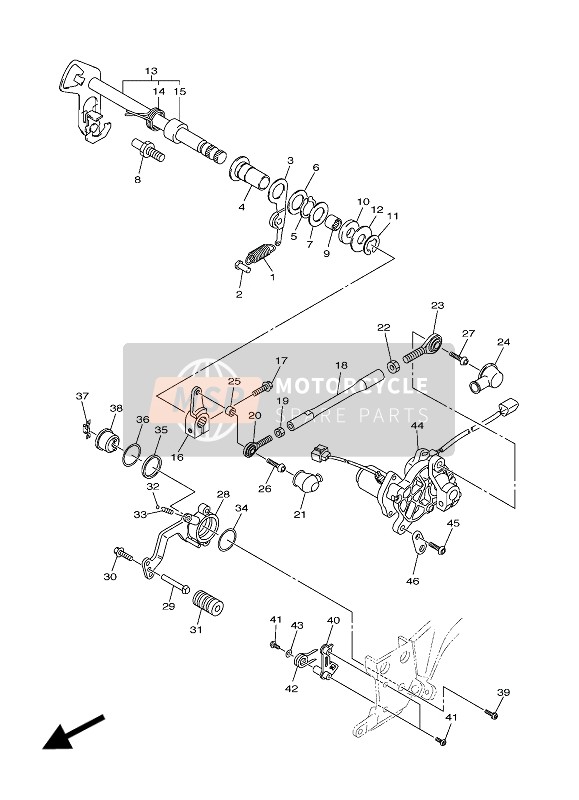 B95181010000, Schaltwelleneinheit, Yamaha, 0