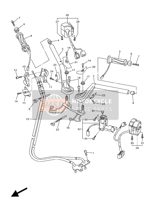 Yamaha FJR1300AS 2016 Manija de dirección & Cable para un 2016 Yamaha FJR1300AS