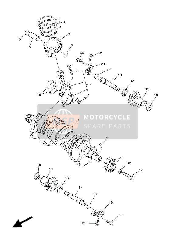 Yamaha FJR1300PA 2016 KURBELWELLE & KOLBEN für ein 2016 Yamaha FJR1300PA