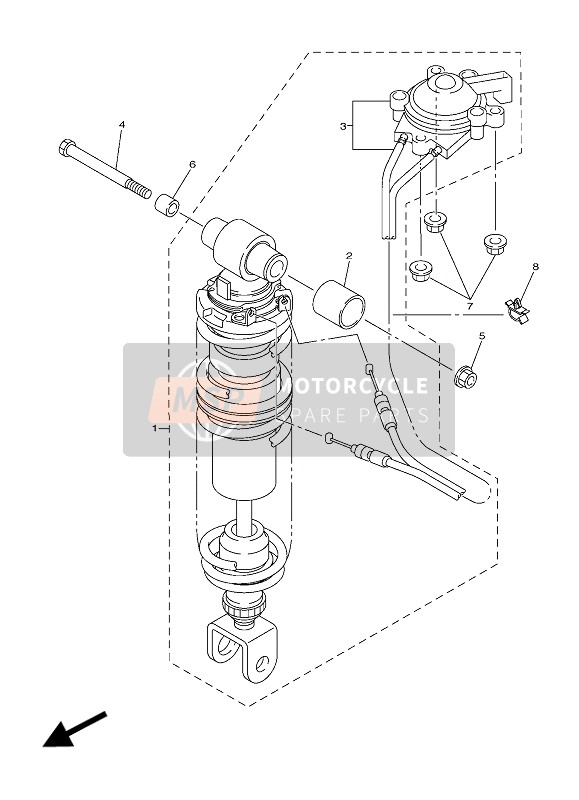 Yamaha FJR1300PA 2016 Rear Suspension for a 2016 Yamaha FJR1300PA