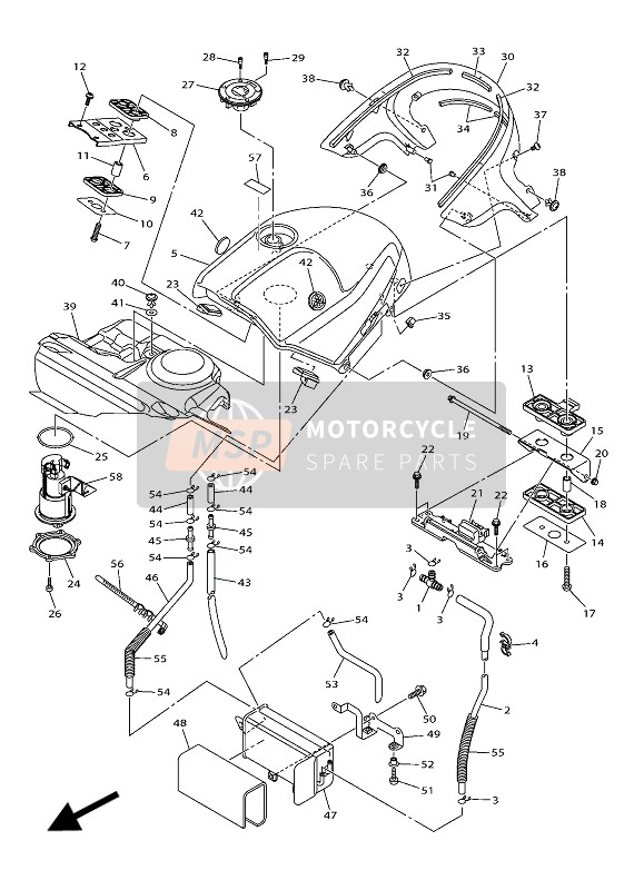 3P6YK24100P5, Fuel Tank Comp., Yamaha, 0