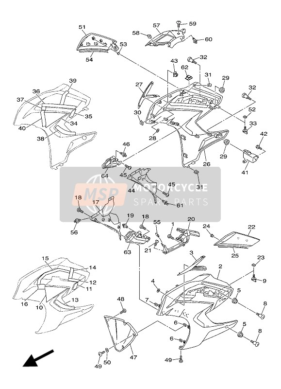 Yamaha FJR1300PA 2016 Cowling 2 for a 2016 Yamaha FJR1300PA