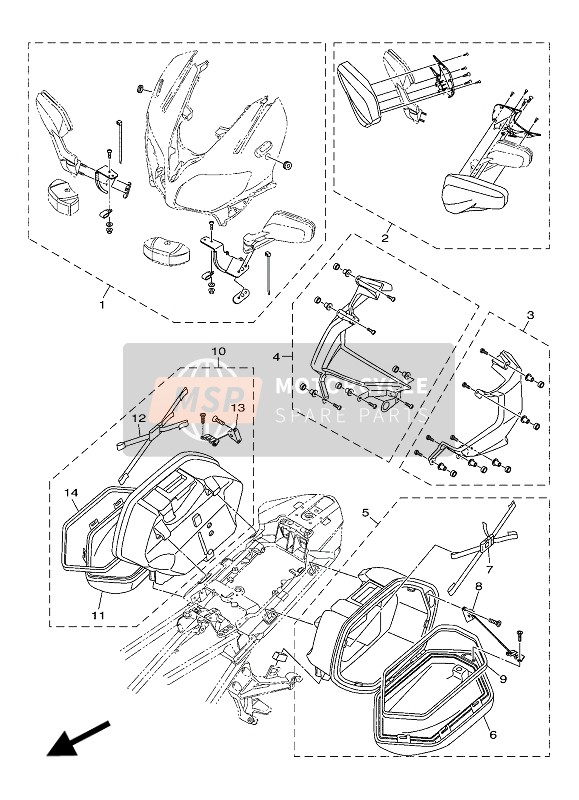 2BCW074520P0, Leg Shield Set 2, Yamaha, 0