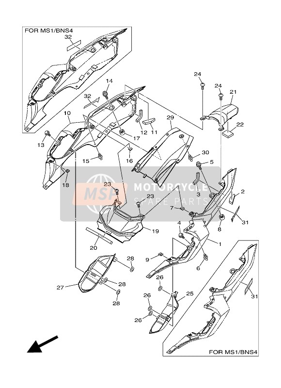 Yamaha MT07 2016 Side Cover for a 2016 Yamaha MT07