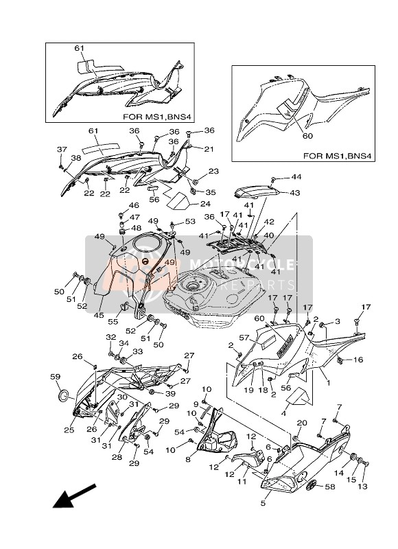 1WS2413900P8, Cache Laterale, Yamaha, 0