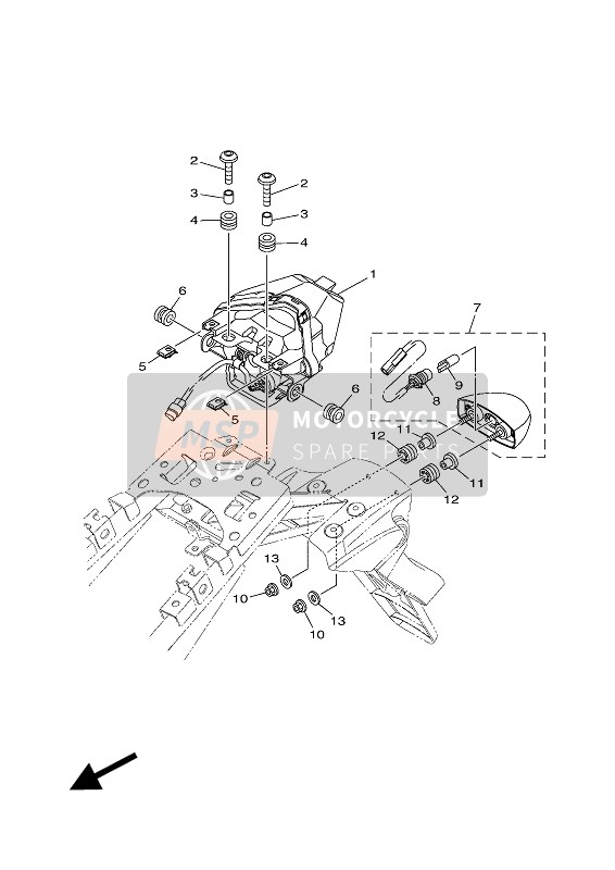 Yamaha MT07 2016 Feu Arrière pour un 2016 Yamaha MT07