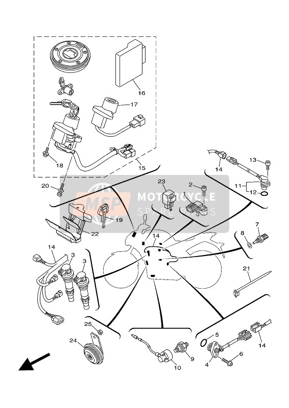 1WS8591A4000, Bloc De Control, Yamaha, 0