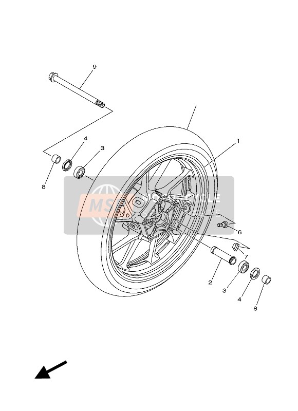 1XB2516800P1, Roue A Barches Av, Yamaha, 0