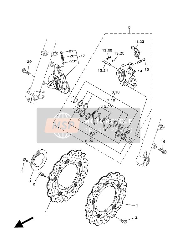 Yamaha MT07 ABS 2016 Front Brake Caliper for a 2016 Yamaha MT07 ABS