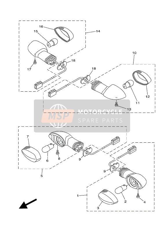 Yamaha MT07 ABS 2016 BLINKLEUCHTE für ein 2016 Yamaha MT07 ABS