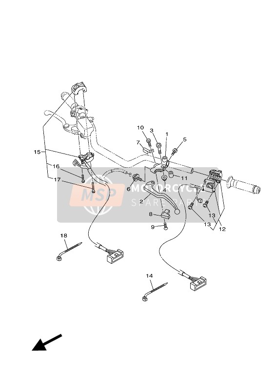 Yamaha MT07 ABS 2016 HANDSCHALTER & HEBEL für ein 2016 Yamaha MT07 ABS