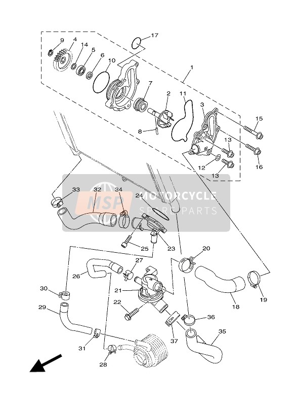 Yamaha MT09 ABS 2016 Wasserpumpe für ein 2016 Yamaha MT09 ABS