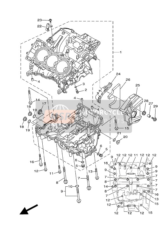 Yamaha MT09 ABS 2016 Caja Del Cigüeñal para un 2016 Yamaha MT09 ABS