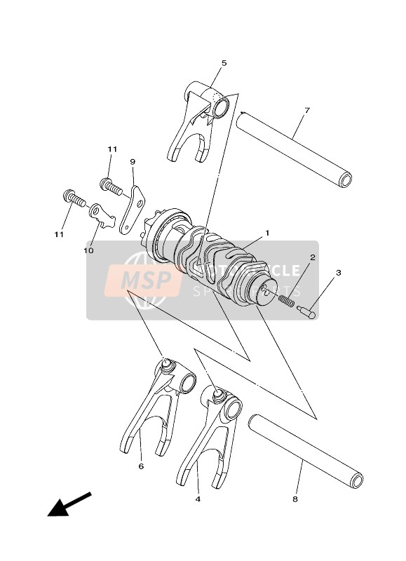 Yamaha MT09 ABS 2016 Shift Cam & Fork for a 2016 Yamaha MT09 ABS