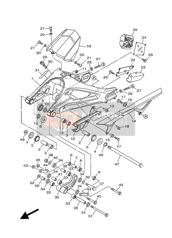 Yamaha MT09 ABS 2016 Rear Arm for a 2016 Yamaha MT09 ABS