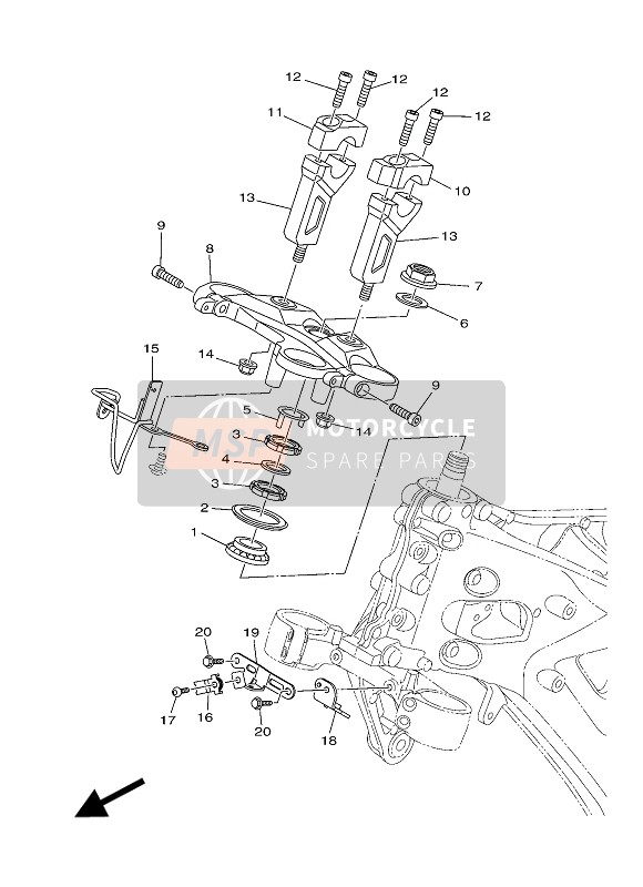 Yamaha MT09 TRACER ABS 2016 Direccion para un 2016 Yamaha MT09 TRACER ABS