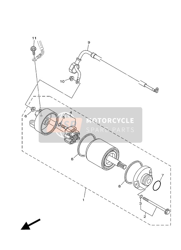 Yamaha MT09 TRACER ABS 2016 Starting Motor 4 for a 2016 Yamaha MT09 TRACER ABS