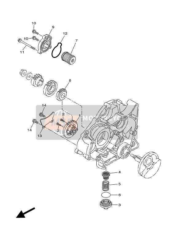 Yamaha MT125 2016 Oliepomp voor een 2016 Yamaha MT125