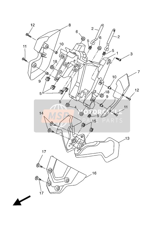 Yamaha MT125 2016 Cowling 2 for a 2016 Yamaha MT125