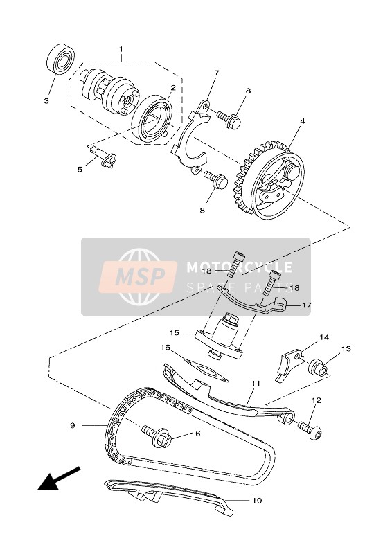 Yamaha MT125A 2016 Camshaft & Chain for a 2016 Yamaha MT125A