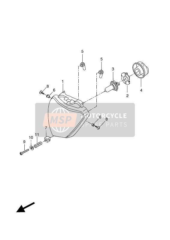 Yamaha MT125A 2016 Koplamp voor een 2016 Yamaha MT125A