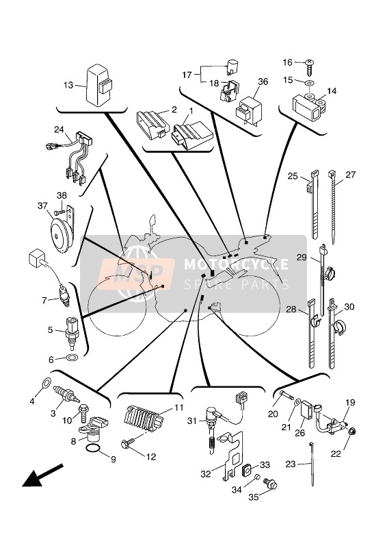 5D7F144G1000, Support,  Commutateur, Yamaha, 2