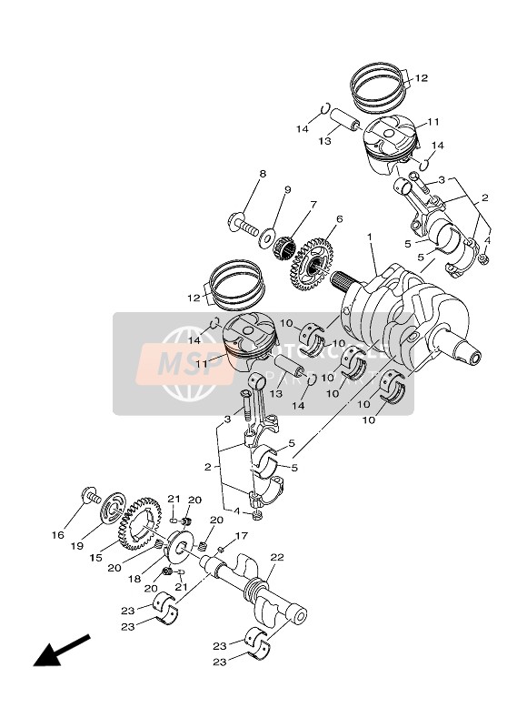 Yamaha MT03 2016 Crankshaft & Piston for a 2016 Yamaha MT03