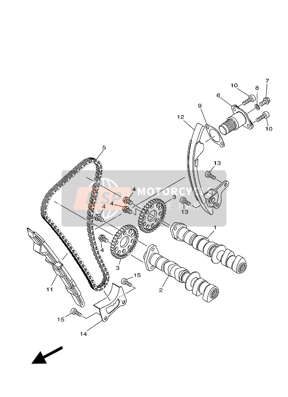 2MSE21800100, Albero A Camme Scarico, Yamaha, 0