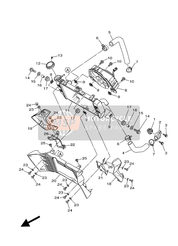 B04E24610000, Radiateur Complet, Yamaha, 0