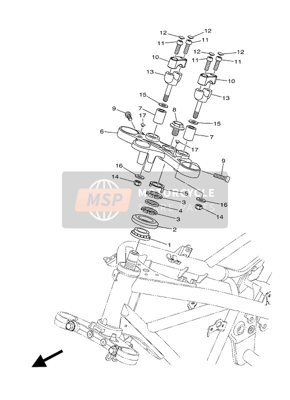 B04F34350000, Piastra Sup. Forcella, Yamaha, 0