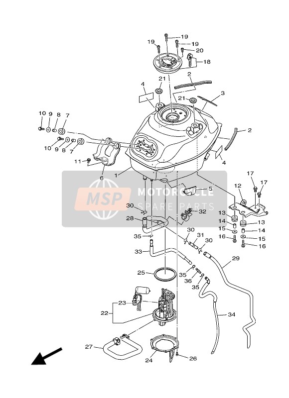 1WDF44910000, Support,  Pompe A Ess, Yamaha, 0