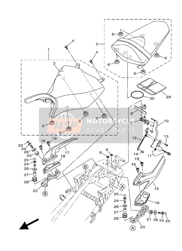 B04F47100100, Single Seat Assy, Yamaha, 0